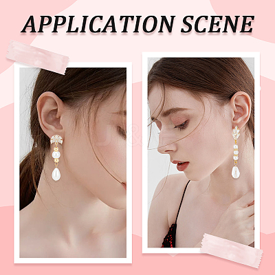 6 Pairs 3 Style Flower Brass Cubic Zirconia Stud Earring Findings KK-CN0003-19-1