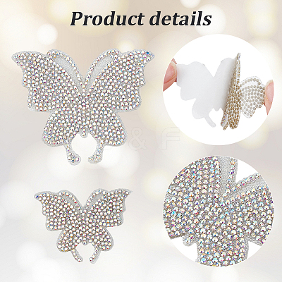 10Pcs 2 Styles Glass Rhinestone Car Stickers STIC-GF0001-42A-1