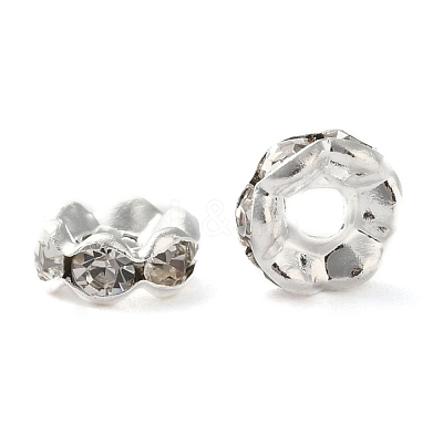 Brass Crystal Rhinestone Spacer Beads X-RB-A006-6MM-S-1