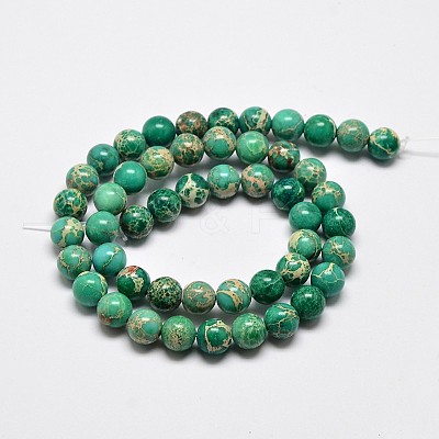 Natural Imperial Jasper Beads Strands G-I122-6mm-05-1