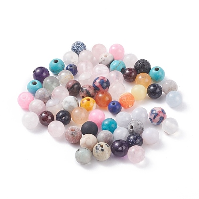 Electroplated Natural & Synthetic Mixed Gemstone Beads G-XCP0009-16-1