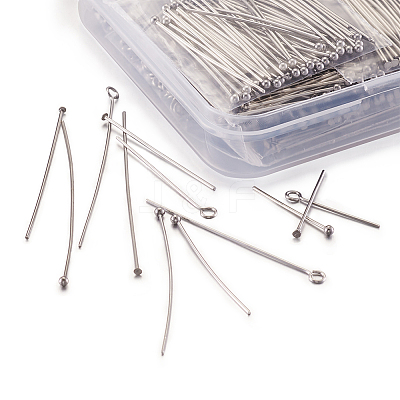304 Stainless Steel Ball Head Pins & Eye Pins & Head Pins STAS-TA0004-23P-1