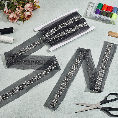 4Yards Polyester Lace Ribbon SRIB-GF0001-73A-01-1