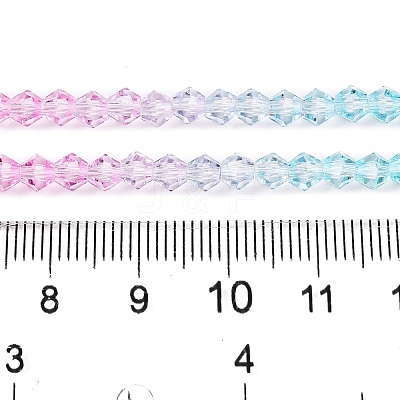 Gradient Color Baking Paint Glass Bead Strands DGLA-A039-T4mm-A05-1