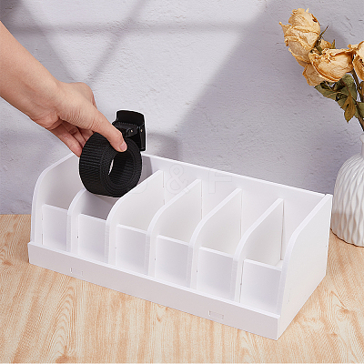 6 Grids PVC Belt Storage Box CON-WH0099-29-1