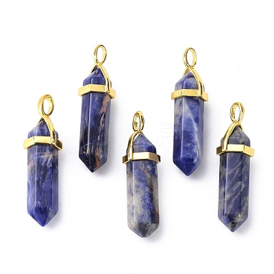 Natural Sodalite Pointed Pendants G-G025-01G-08-1