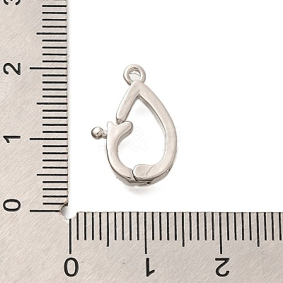 Rack Plating Brass Micro Pave Cubic Zirconia Fold Over Clasps KK-H508-01P-1