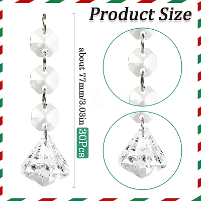 30Pcs Transparent Acrylic Pendants for Curtains TACR-SP0001-21-1