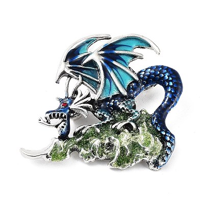 Dragon Rhinestone Brooches JEWB-K018-15AS-1