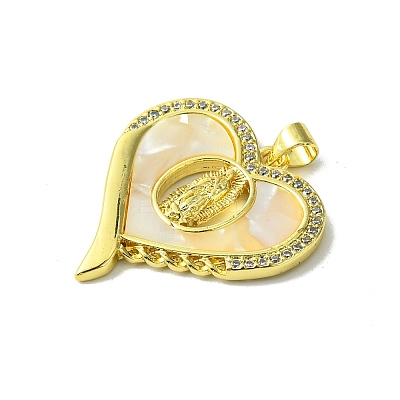 Real 18K Gold Plated Brass Micro Pave Cubic Zirconia Pendants KK-H472-14G-06-1
