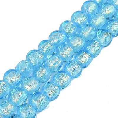 Handmade Foil Lampwork Beads Strands FOIL-K003-05D-1