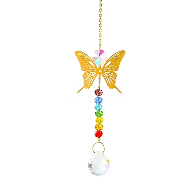 Faceted Teardrop Glass Suncatchers PW-WGAC696-03-1