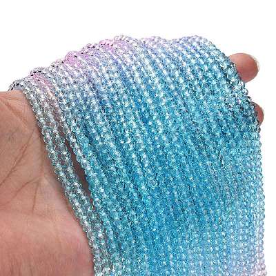 Transparent Painted Glass Beads Strands DGLA-A034-T4mm-A22-1