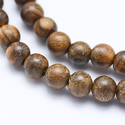 Natural African Padauk Wood Beads Strands WOOD-P011-02-10mm-1