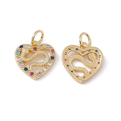 Brass Micro Pave Cubic Zirconia Pendants KK-E068-VC005-02-1