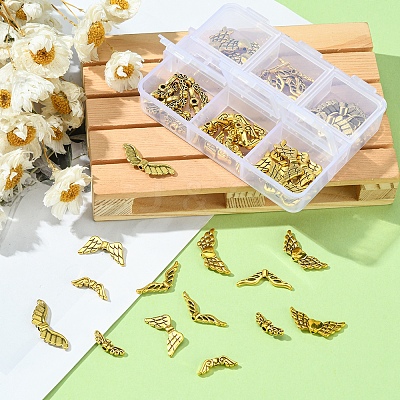 60Pcs 6 Style Tibetan Style Alloy Beads FIND-YW0001-50-1