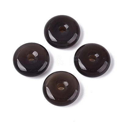 Natural Grey Agate Pendants G-Q601-30B-02-1