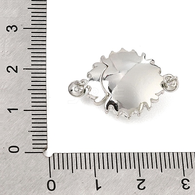 Brass Micro Pave Clear Cubic Zirconia Magnetic Clasps KK-C066-27P-1