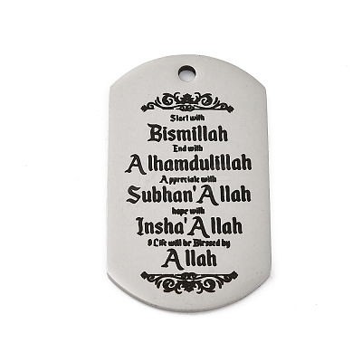 Anti-Tarnish 201 Stainless Steel Pendants STAS-R002-02P-10-1