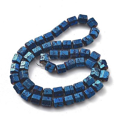 Electroplated Natural Lava Rock Beads Strands G-A251-A01-01J-1