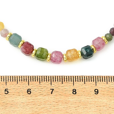 Natural Multicolor Tourmaline Faceted Graduated Beaded Necklaces NJEW-JN06618-01-1
