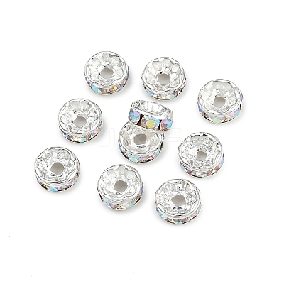 Brass Grade A Rhinestone Spacer Beads RB-A004-4-1
