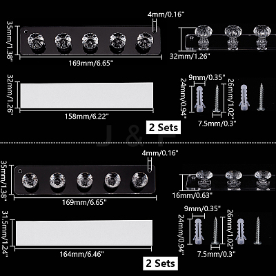 Wall Mounted Acrylic Necklace Holder AJEW-GA0007-50A-1