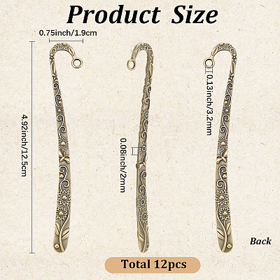 12Pcs Alloy Hair Sticks MRMJ-SC0001-66A-1