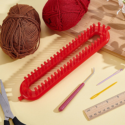 Oval Plastic Long Knitting Loom DIY-WH0591-593-1