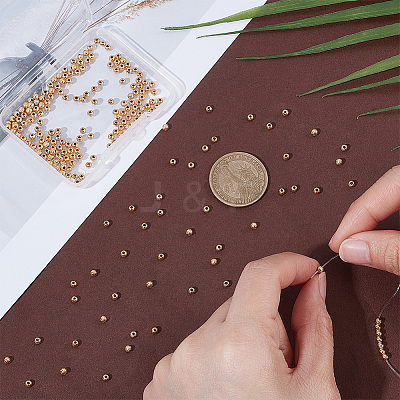 200Pcs Textured Brass Beads KK-UN0005-80G-1