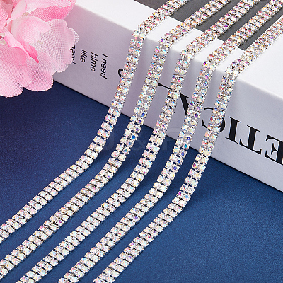 Silver Iron Rhinestone Strass Chains CH-WH0009-04S-02-1