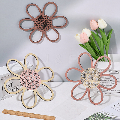 3Pcs Natural Wood Pendant Sets WOOD-WH20002-03B-1