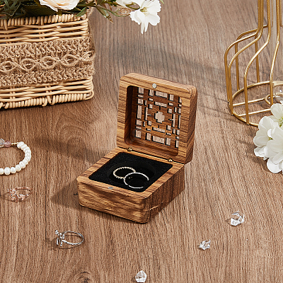 Hollow Wood Medal Storage Magnetic Boxes CON-WH0088-93C-01-1