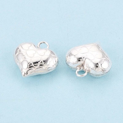 925 Sterling Silver Heart Charms STER-N017-27S-1