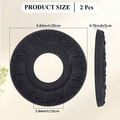 2Pcs Round Ring Imitation Leather Chandelier Base FIND-CN0002-09A-1