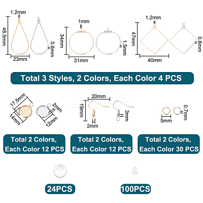 DIY Blank Dome Earring Jerwelry Kit DIY-UN0004-78-1