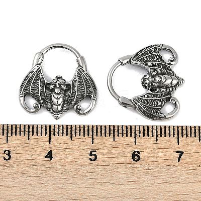Bat 316 Surgical Stainless Steel Hoop Earrings EJEW-G416-31AS-1