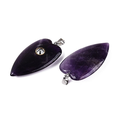 Natural Amethyst Pendants G-Q601-47B-1