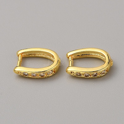 Brass Micro Pave Clear Cubic Zirconia Snap on Bails ZIRC-WH0004-06G-1