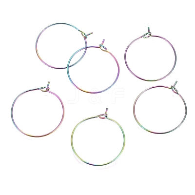 Ion Plating(IP) 316L Surgical Stainless Steel Hoop Earring Findings STAS-G130-03M-21MM-1