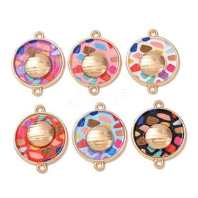 Printed Alloy Enamel Connector Charms AL-CBA2638-02-1