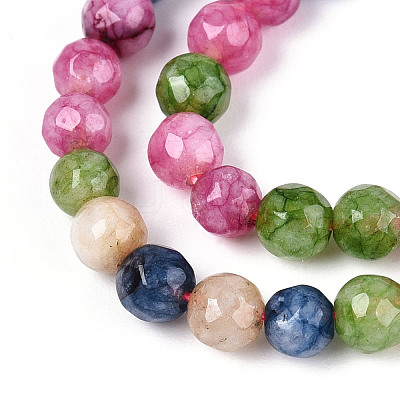 Dyed Natural White Jade Beads Strands G-T139-4mm-60-01-1