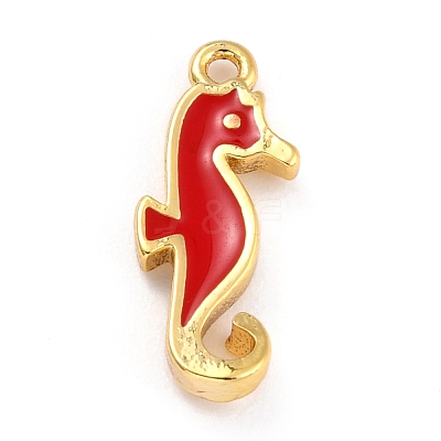 Golden Brass Enamel Pendants KK-P197-19C-G-1