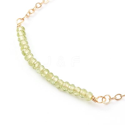 May Birthstone Natural Peridot Beaded Bracelets BJEW-JB06092-05-1