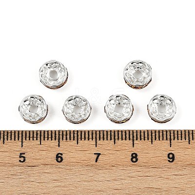 Brass Rhinestone Spacer Beads X-RB-A014-Z8mm-17S-1