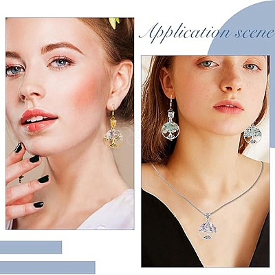 16Pcs 16 Styles Alloy Gems Tree of Life European Dangle Charms PALLOY-YW00085-1