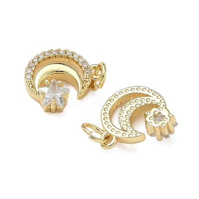 Brass Micro Pave Cubic Zirconia Charms KK-L243-26G-1