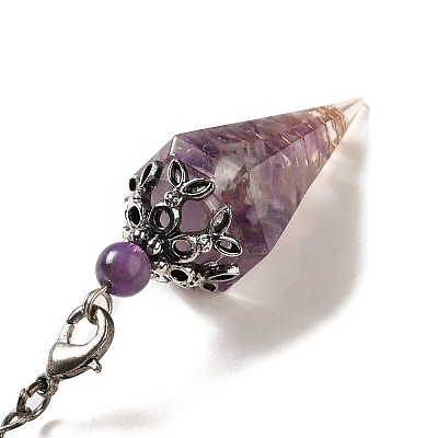 Natural Amethyst Dowsing Pendulum Big Pendants G-H285-02P-03-1