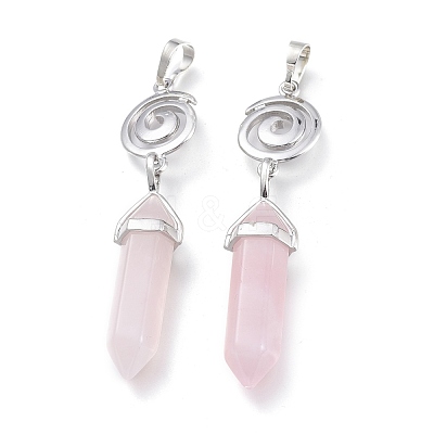 Natural Rose Quartz Pointed Big Pendants G-D0021-01P-22-1