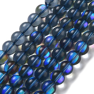 Synthetic Moonstone Beads Strands G-P528-J03-23-1